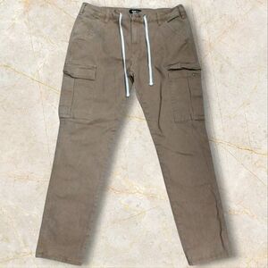 Men's Tan Cargo Pants with Drawstring